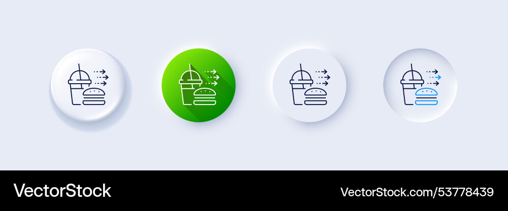 Food delivery line icon cheeseburger with soft Vector Image