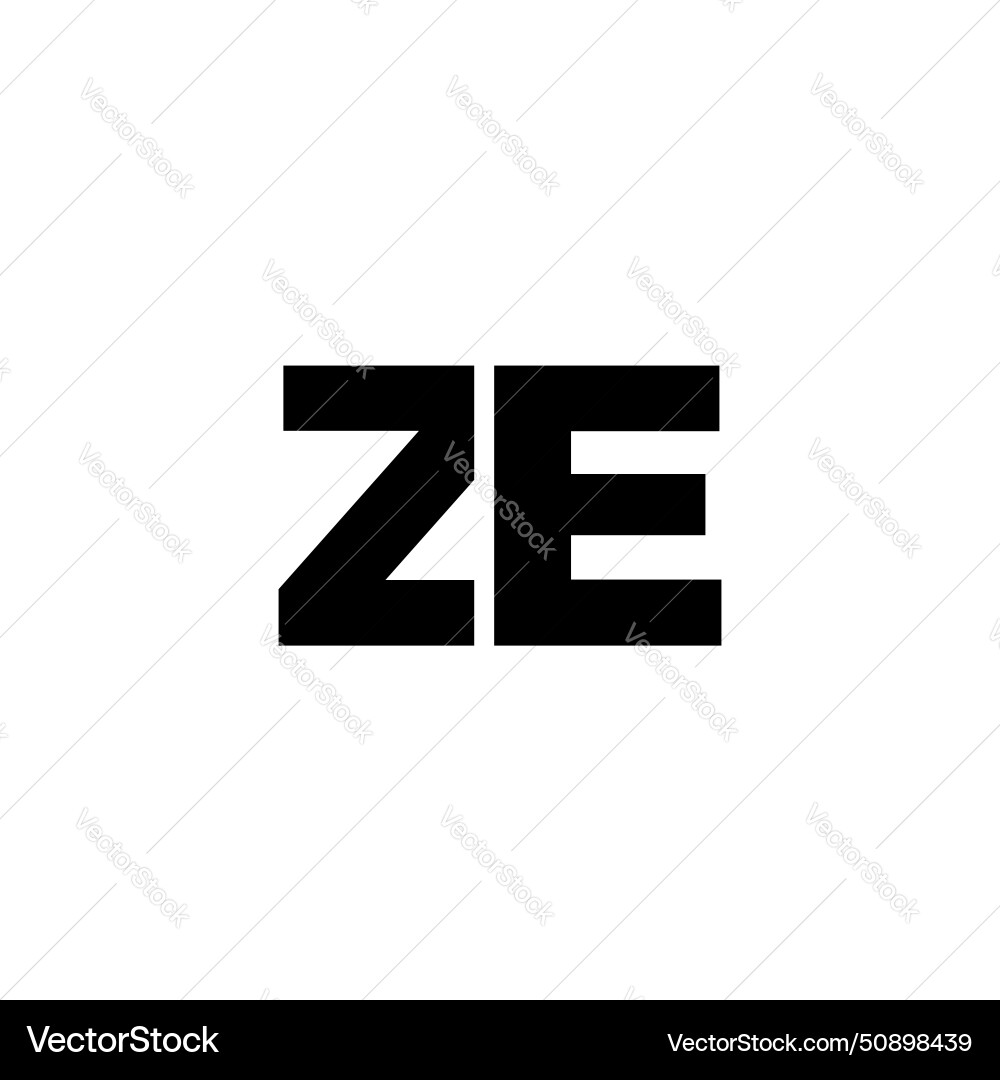 Letter z and e ze logo design template minimal Vector Image
