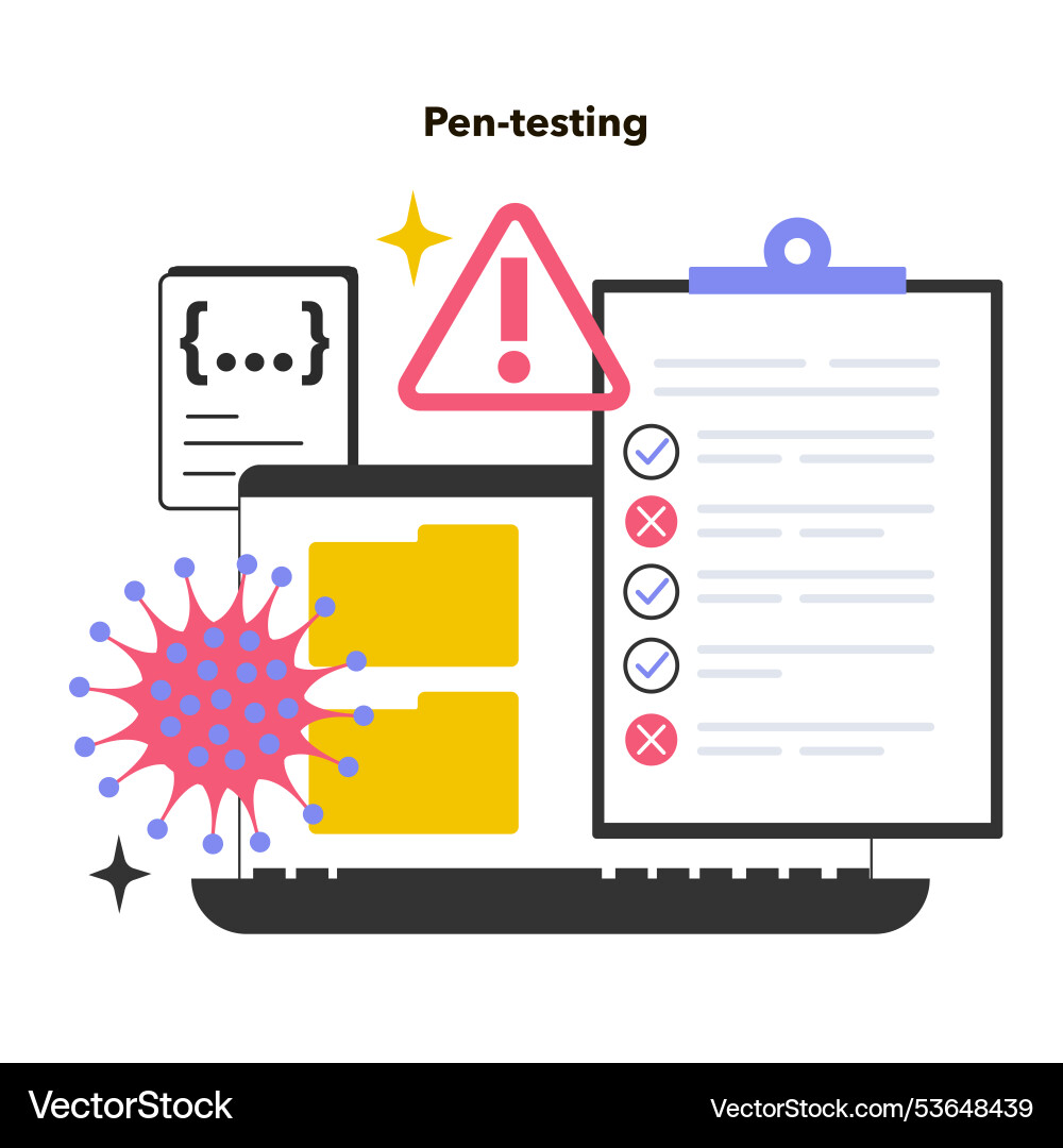 Pentesting cyber or web security technology Pentesting cyber or web security technology vector image