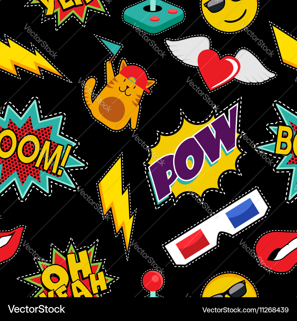 Retro Pop Patchwork Pattern vector image