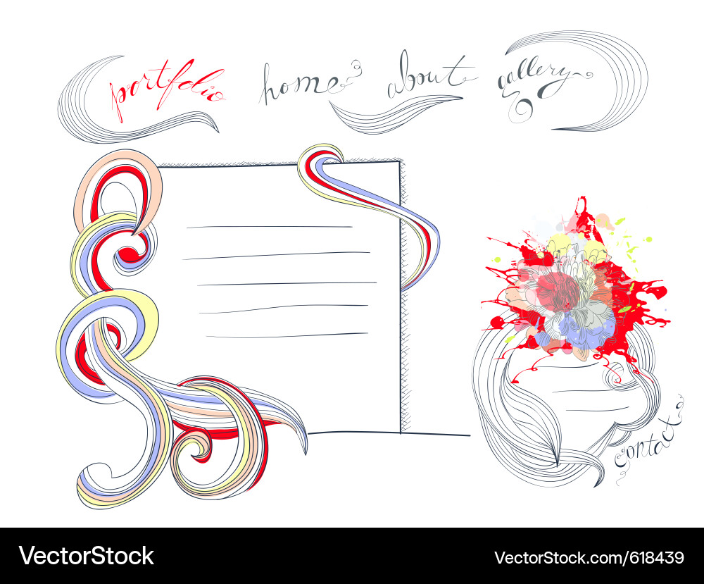 Template for web design with flowers vector image