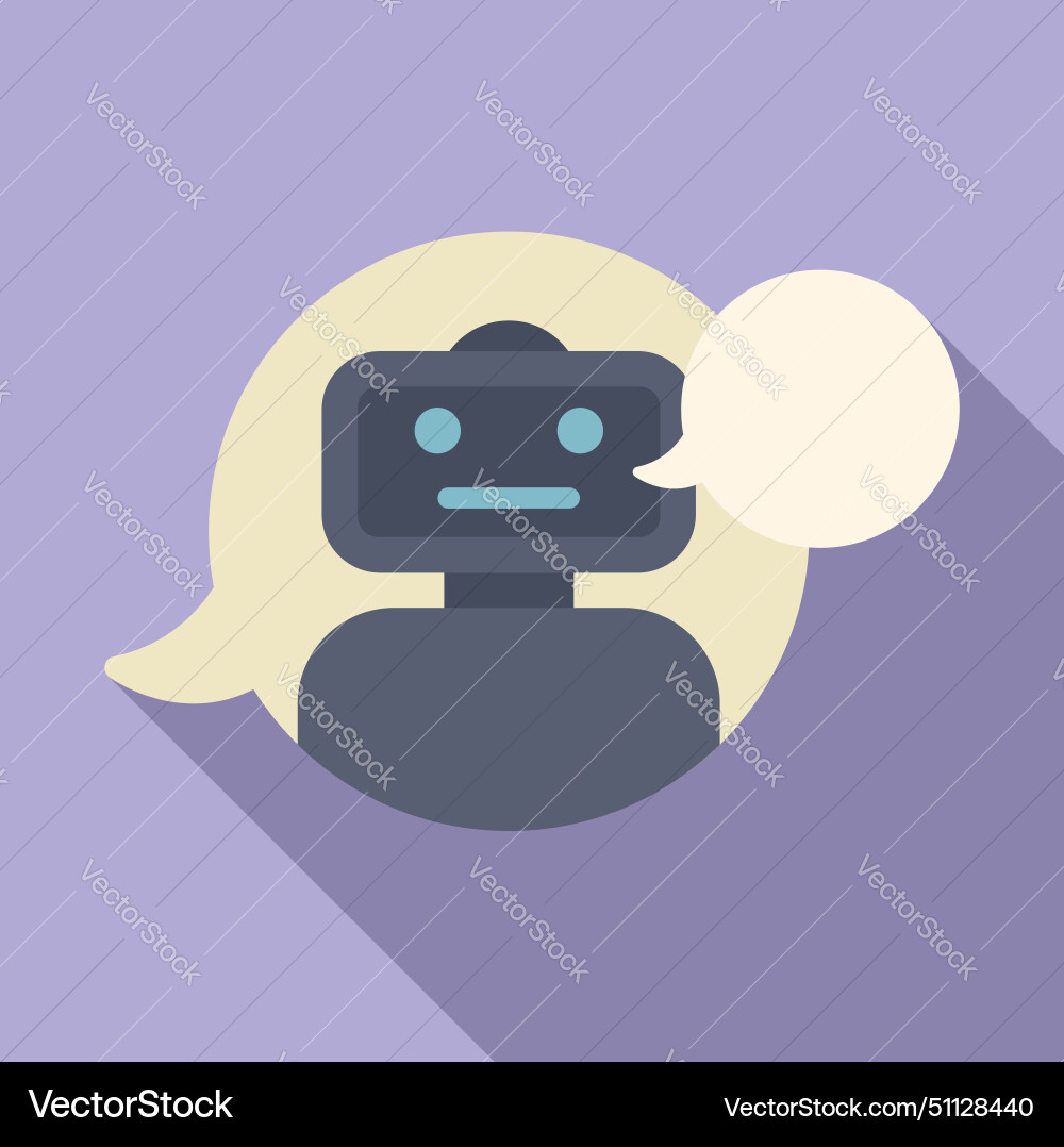 Bot chat support robot icon flat ai Vector Image