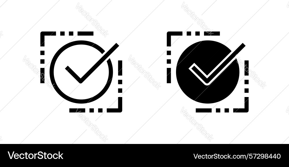 Clean check mark icon set for validation success vector image