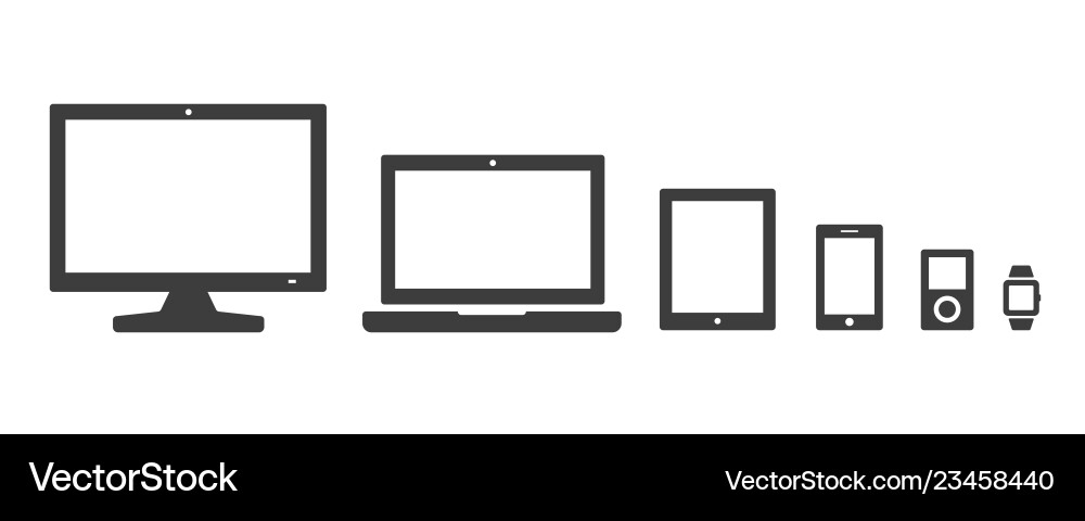Digital Device Icon Set vector image