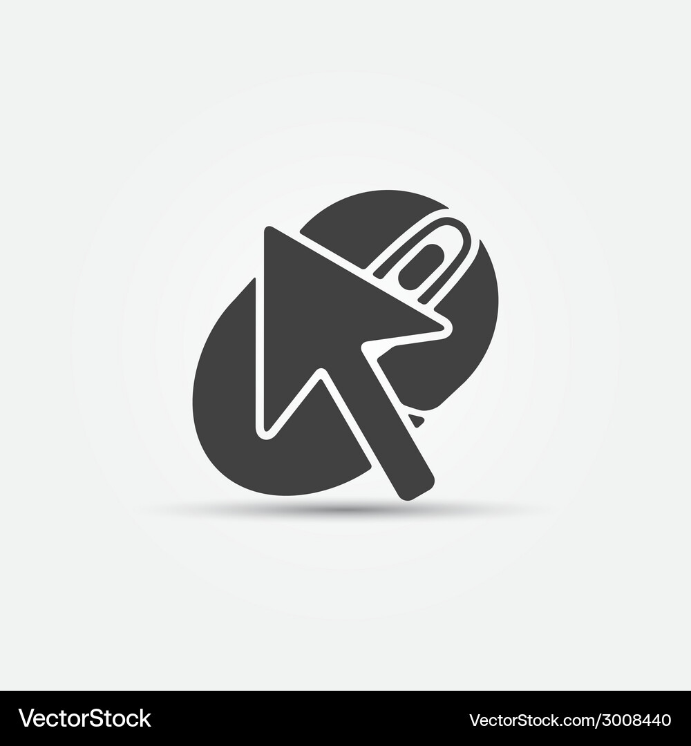 Mouse pointer on a computer icon Vector Image