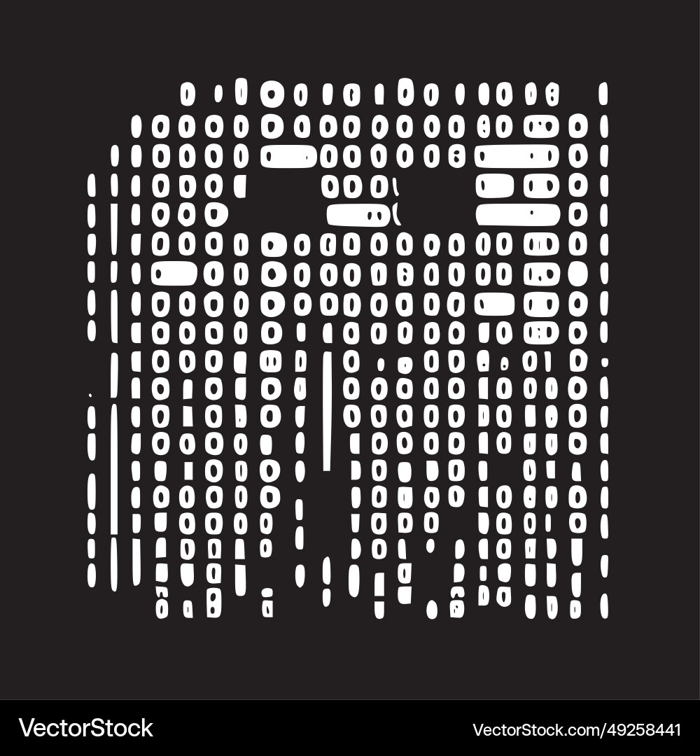 Binary code - minimalist and simple silhouette vector image