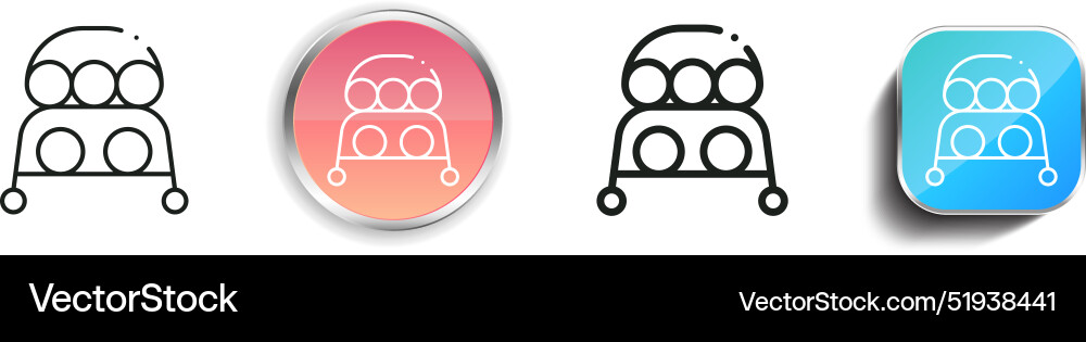 Bowling icon thin linear regular and button style vector image