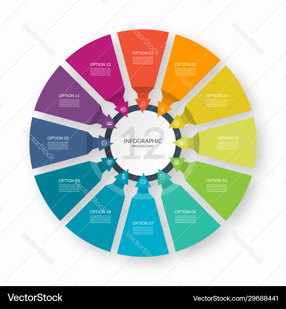 Circular Process Infographic with Arrows Vector Image