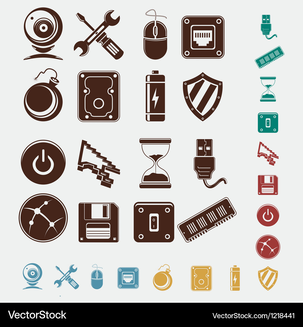Computer icons set Vector Image