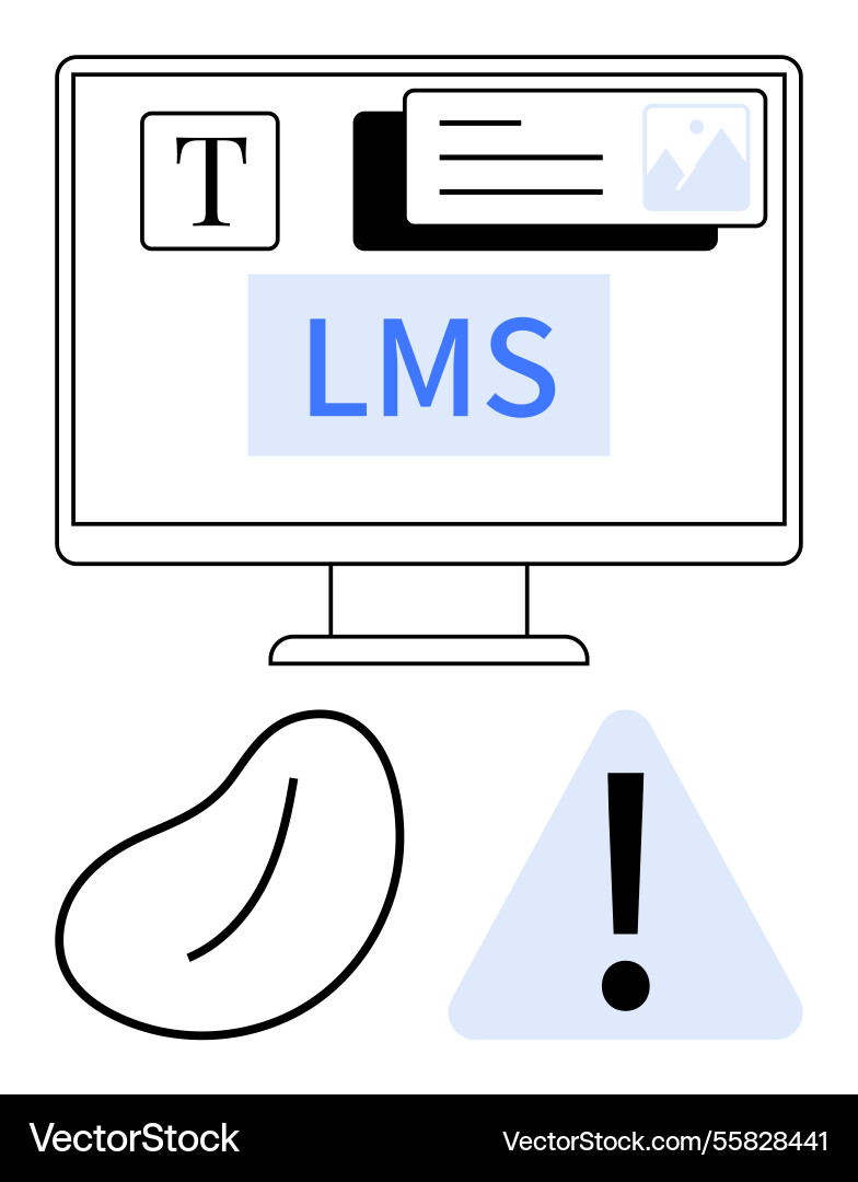 Digital learning management system with alerts Digital learning management system with alerts vector image