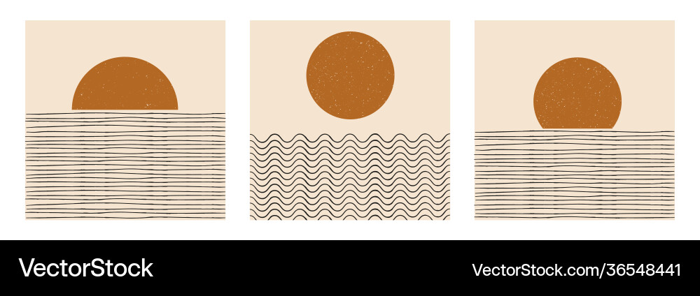 Set abstract boho minimal geometric design Set abstract boho minimal geometric design vector image