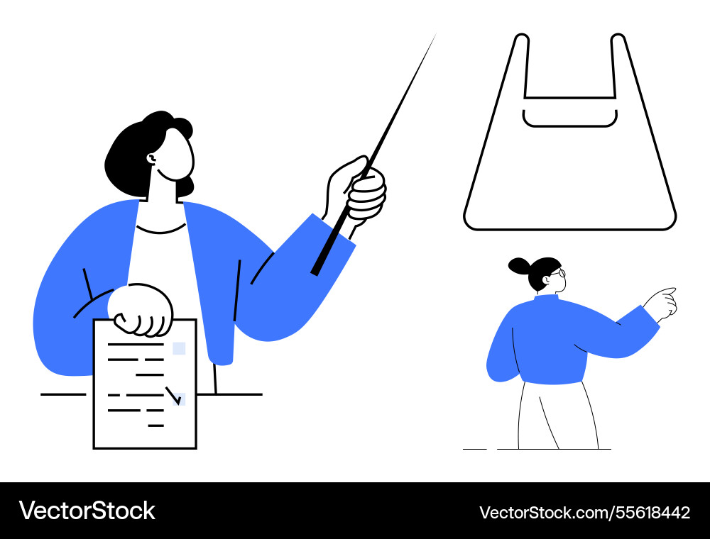 Business presentation with document pointer Business presentation with document pointer vector image
