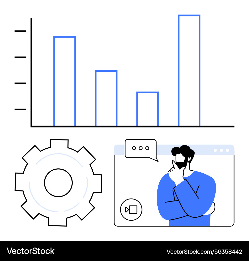 Data analysis with virtual communication Data analysis with virtual communication vector image