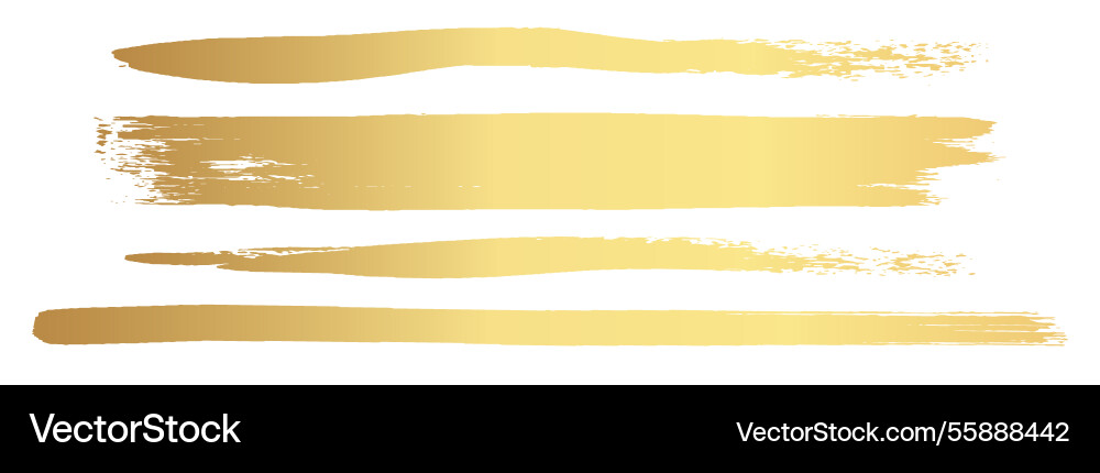 Gold ink brush strokes golden stroke Gold ink brush strokes golden stroke vector image