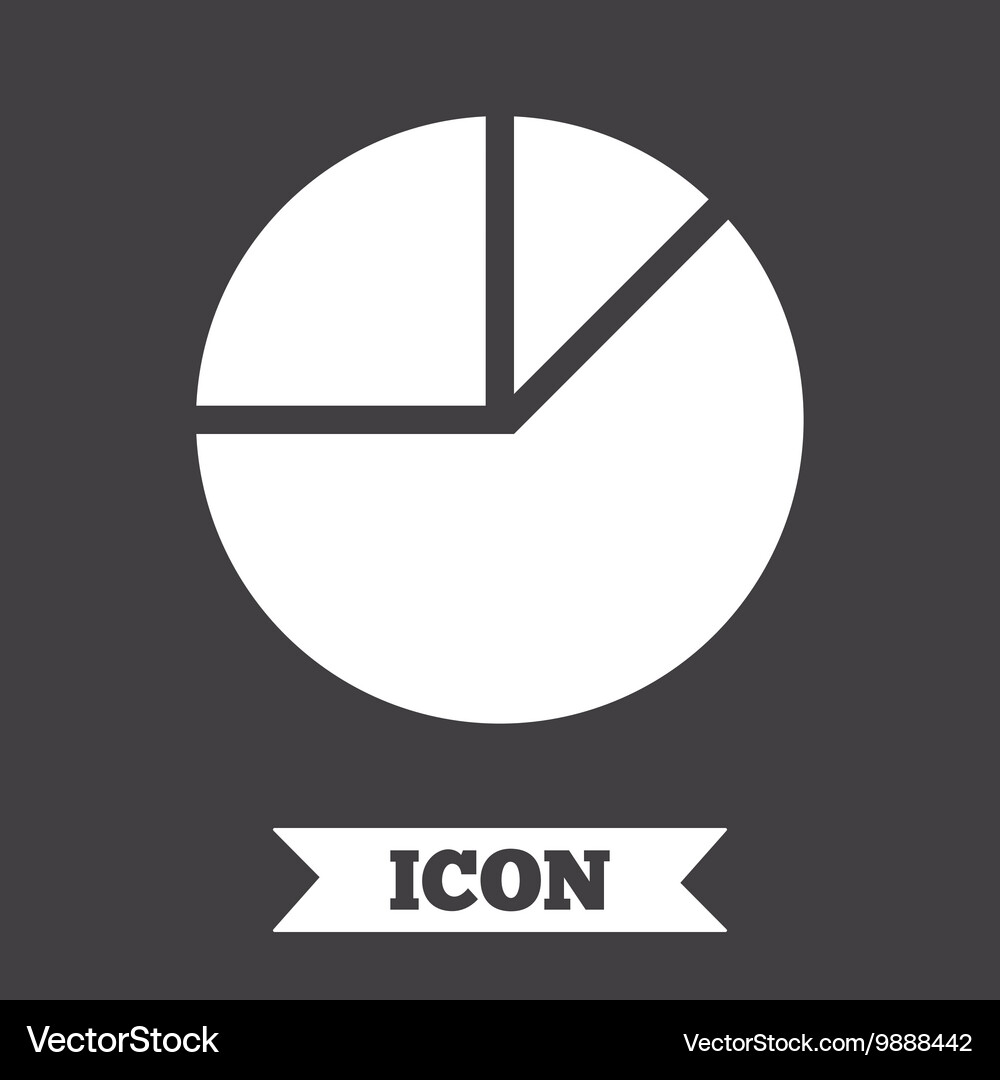 Pie chart graph sign icon diagram button Vector Image