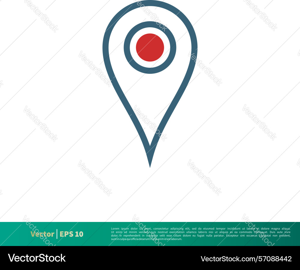 Pin map locator icon logo template pointer Pin map locator icon logo template pointer Vector Image