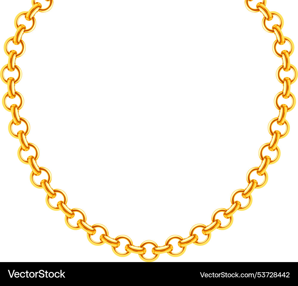 Precious golden necklace realistic shiny metal Precious golden necklace realistic shiny metal vector image
