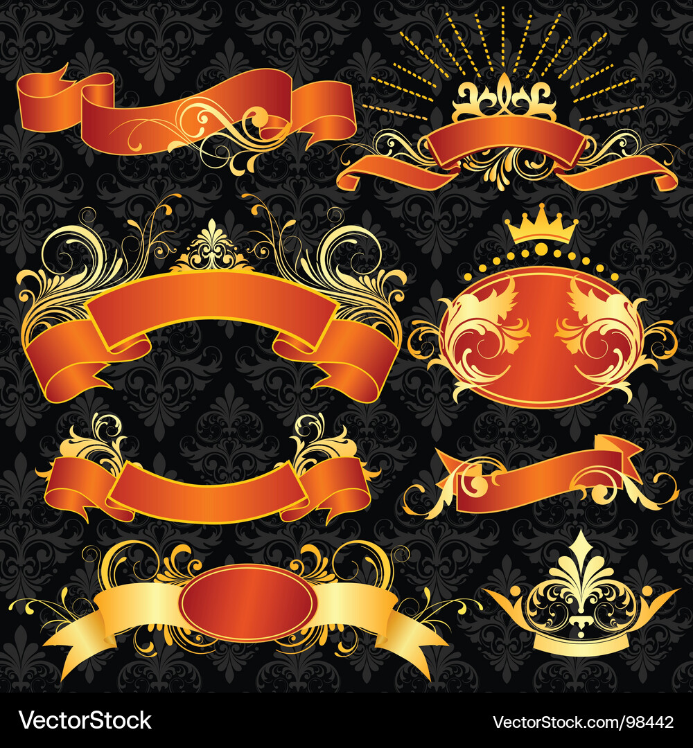 Royal Banners - Vintage Style Vector Image