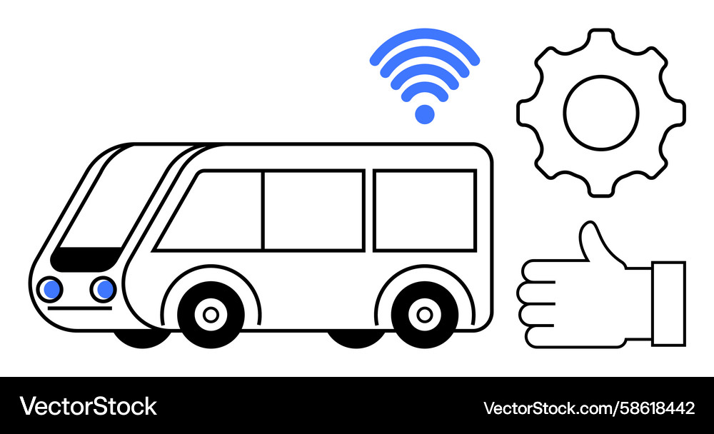 Smart bus with wireless connectivity optimization Smart bus with wireless connectivity optimization Vector Image