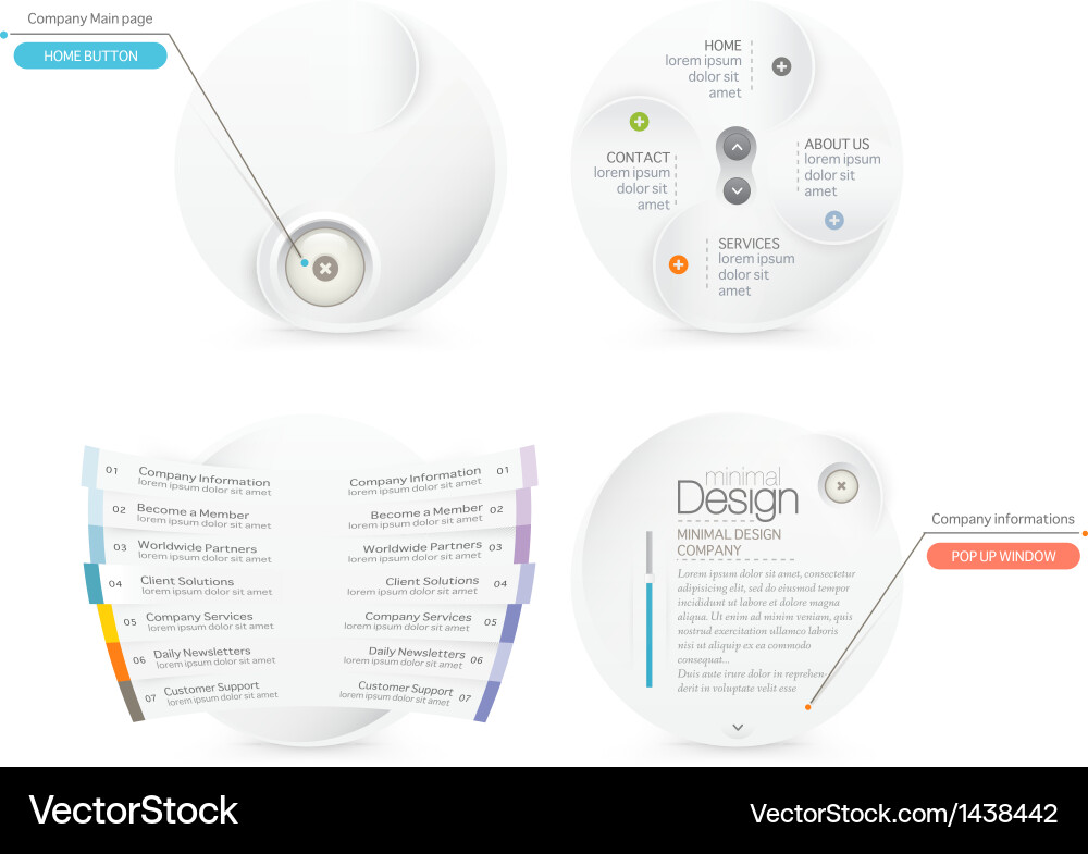Website Menu Icon Template Vector Image