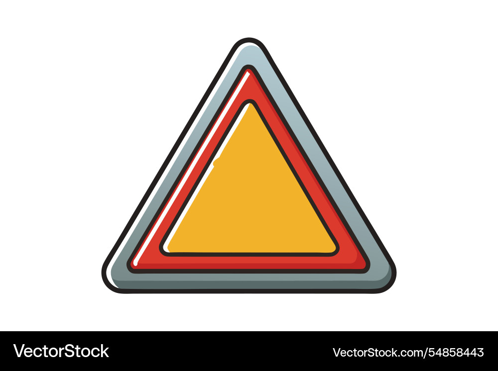 A triangular warning symbol vibrant design Vector Image