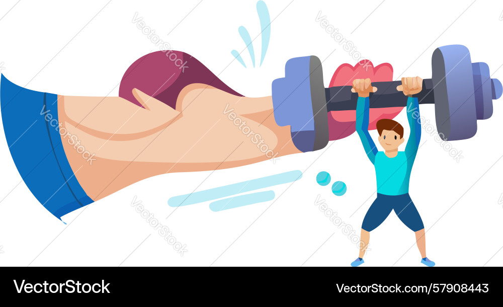 Child exercising with weights design generative Vector Image