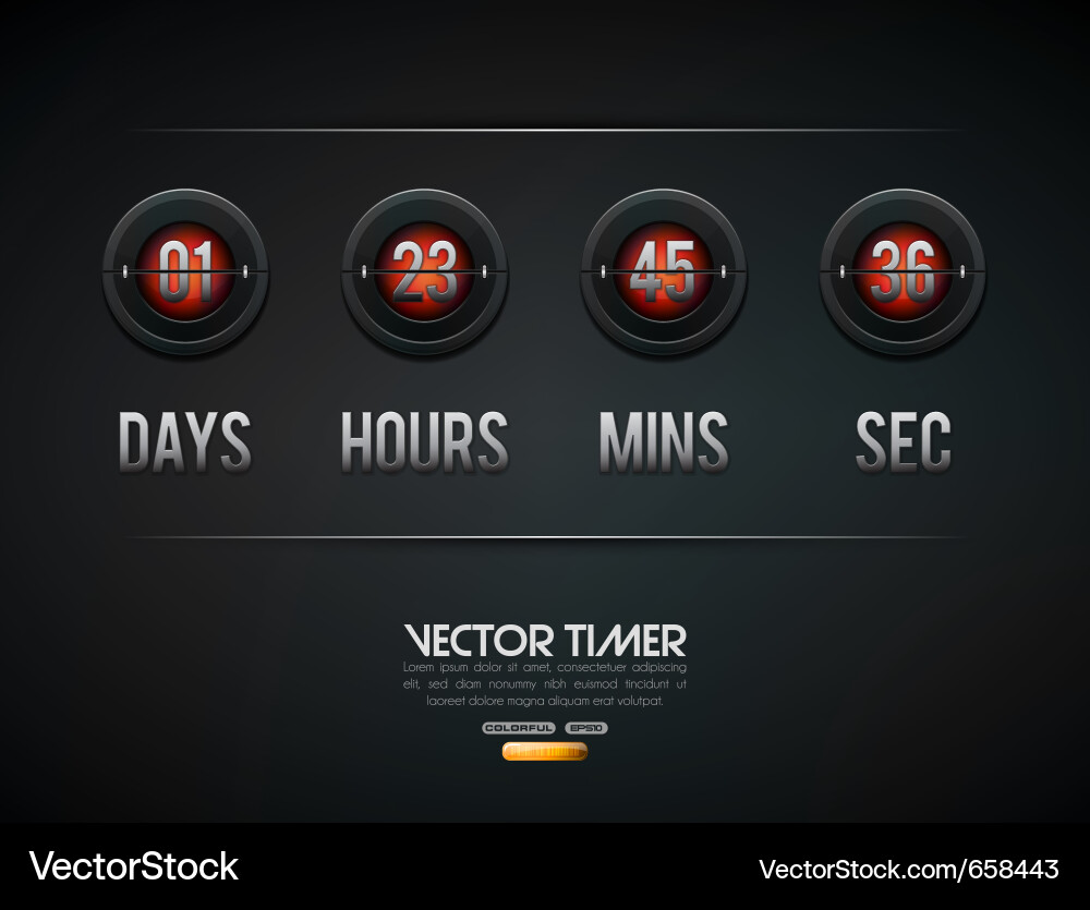 Digital Countdown Timer Display vektorbild