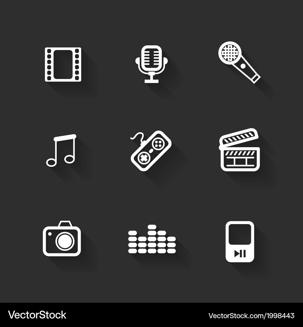 Flat Icon Set - Modern UI Elements vector image