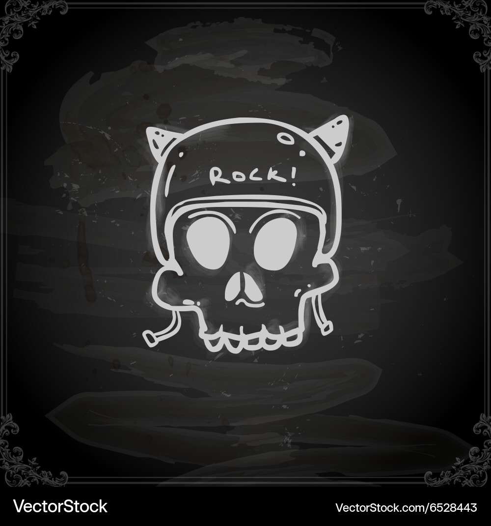 Hand drawn skull Royalty Free Vector Image - VectorStock
