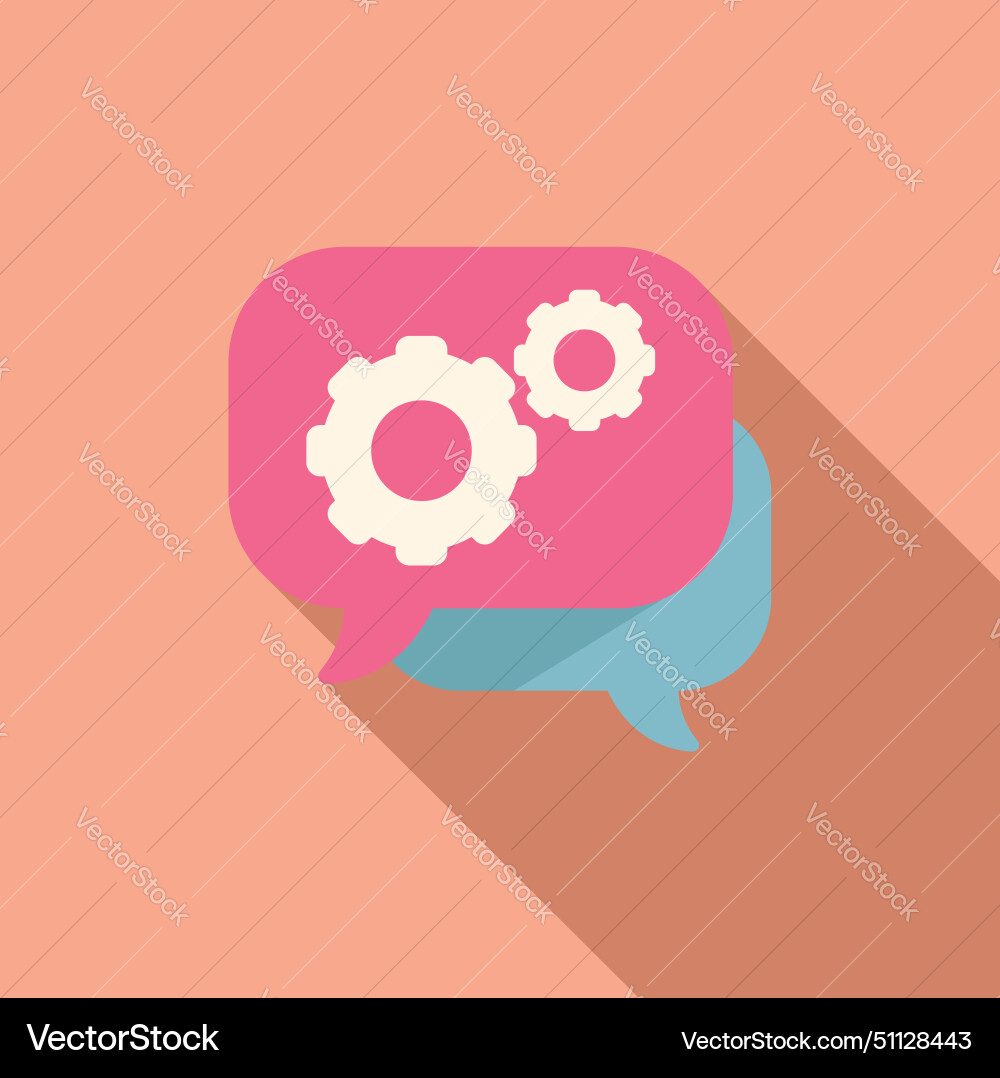 Help gear chat support icon flat online Help gear chat support icon flat online vector image