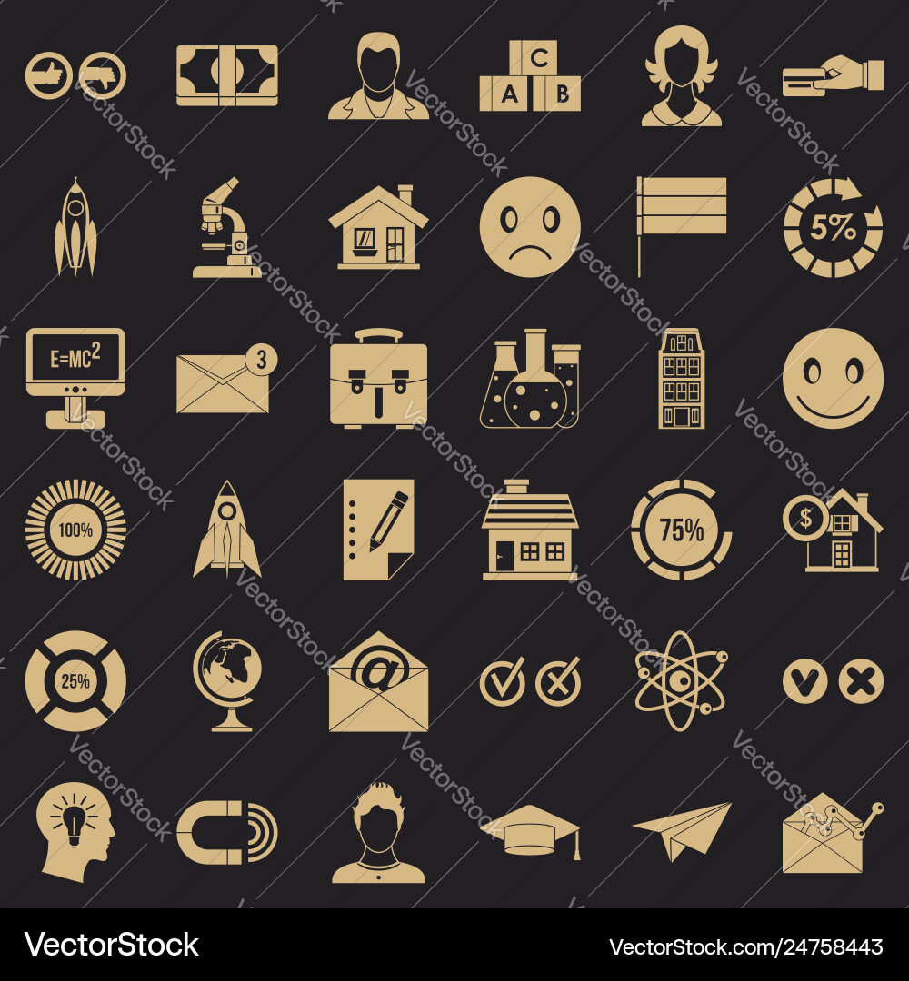 Online learning icons set simple style Vector Image