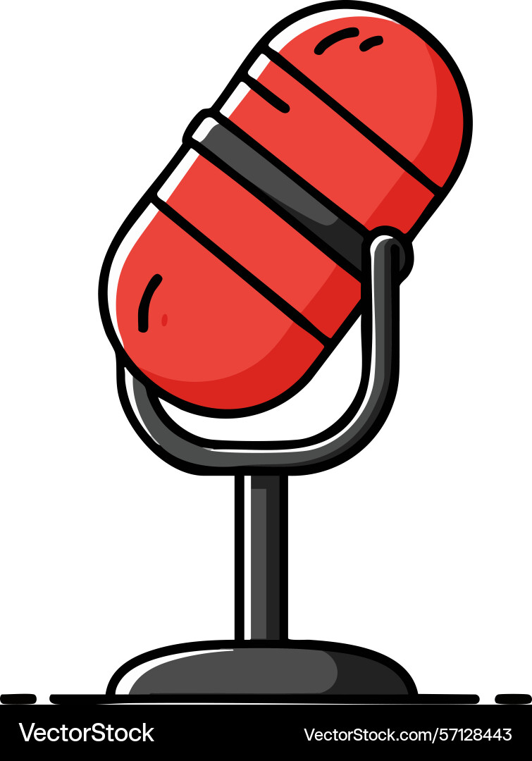 Retro red microphone for broadcasting Vector Image