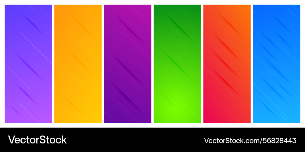 Set of abstract gradient backgrounds with lines Vector Image