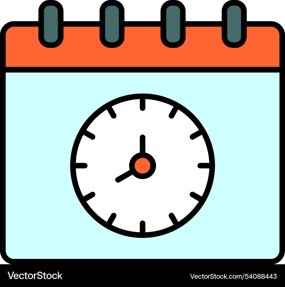 Time and date line filled icon design Vector Image
