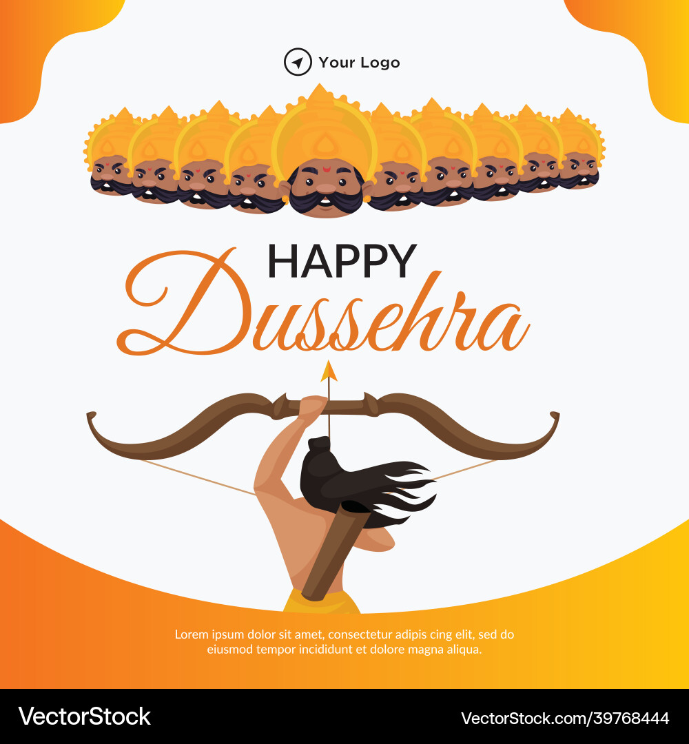 Banner design of happy dussehra Banner design of happy dussehra vector image