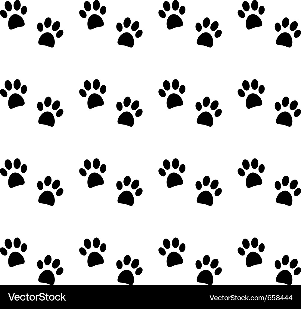 Black Paw Print Background vector image