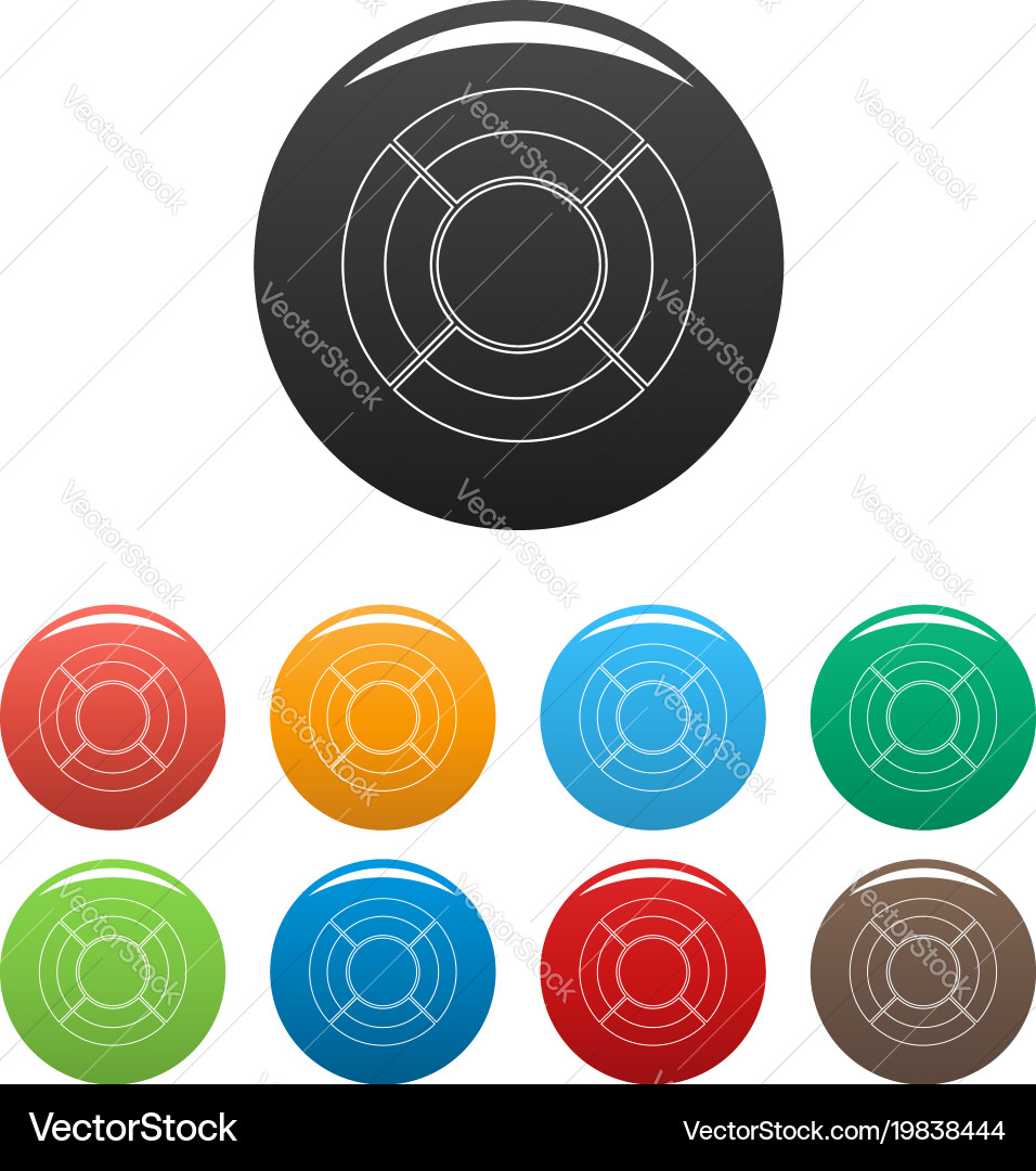 Circle graph icons color set vector image