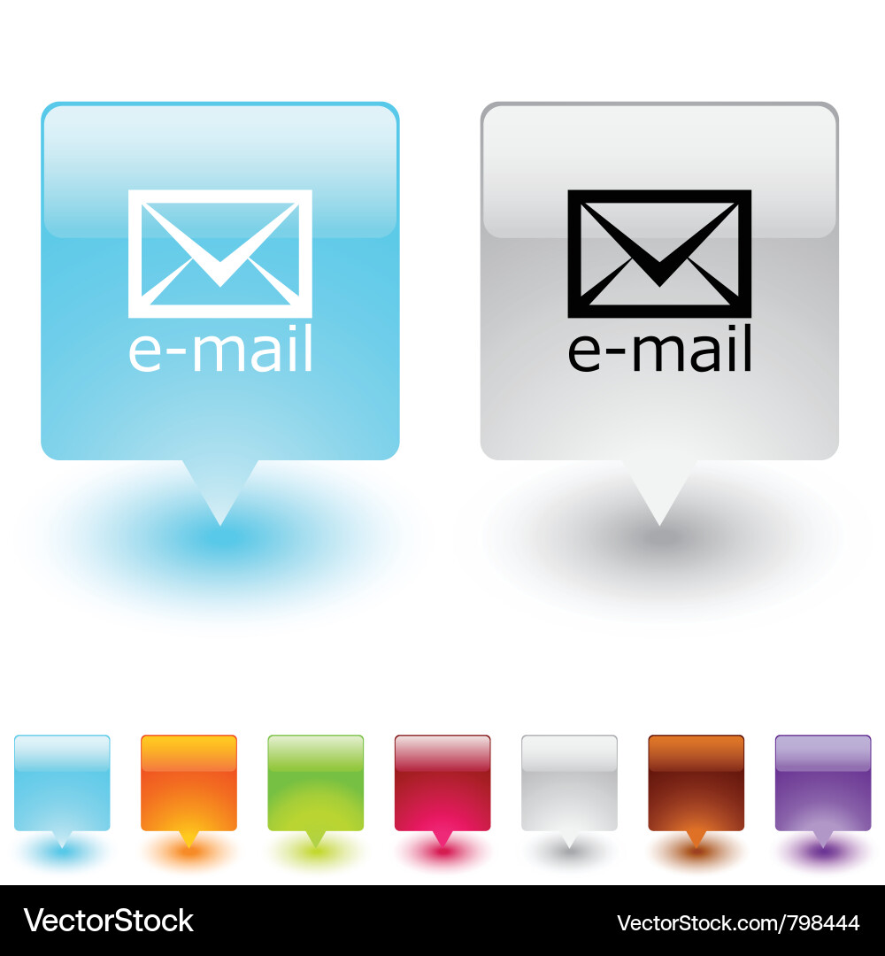 Email Square Button vector image