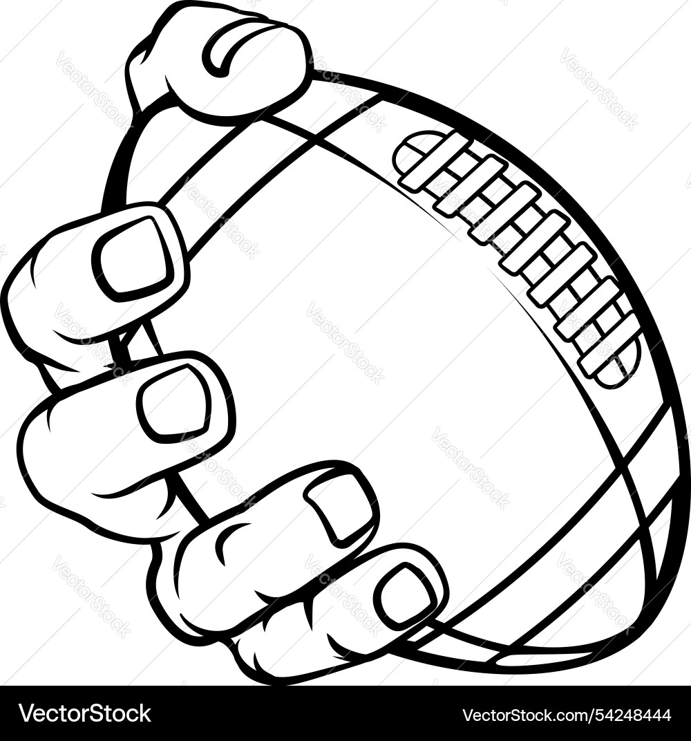 Hand holding american football ball Vector Image