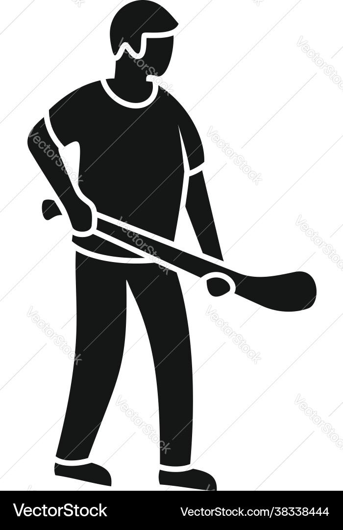 Hurling player icon simple style Vector Image