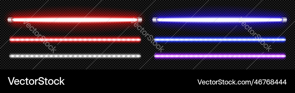 Isolierte Neon led Lampenrohrleitung mit blauem Glühen Isolierte Neon led Lampenrohrleitung mit blauem Glühen vektorbild