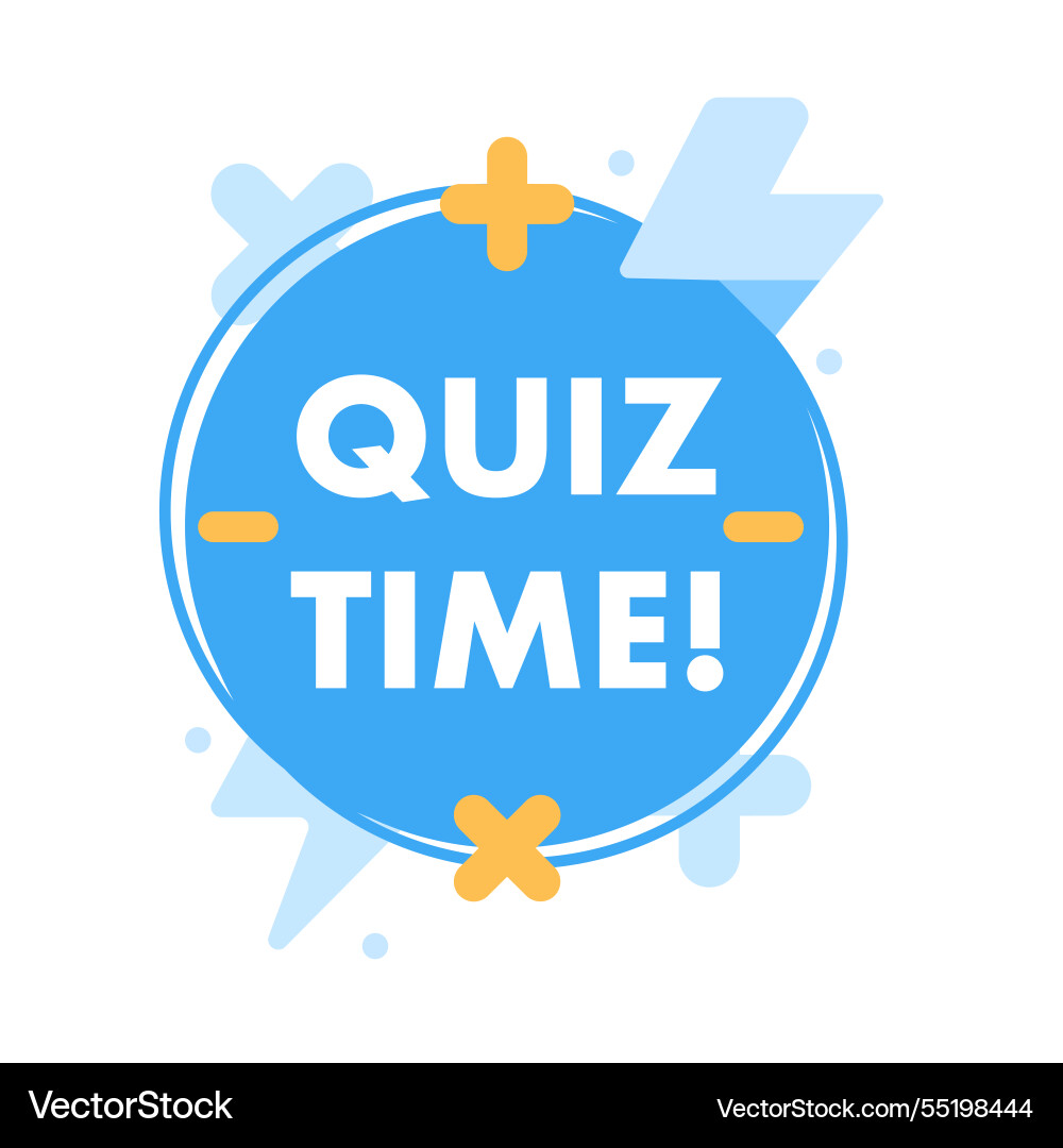 Quiz time label circle icon text expression Quiz time label circle icon text expression vector image
