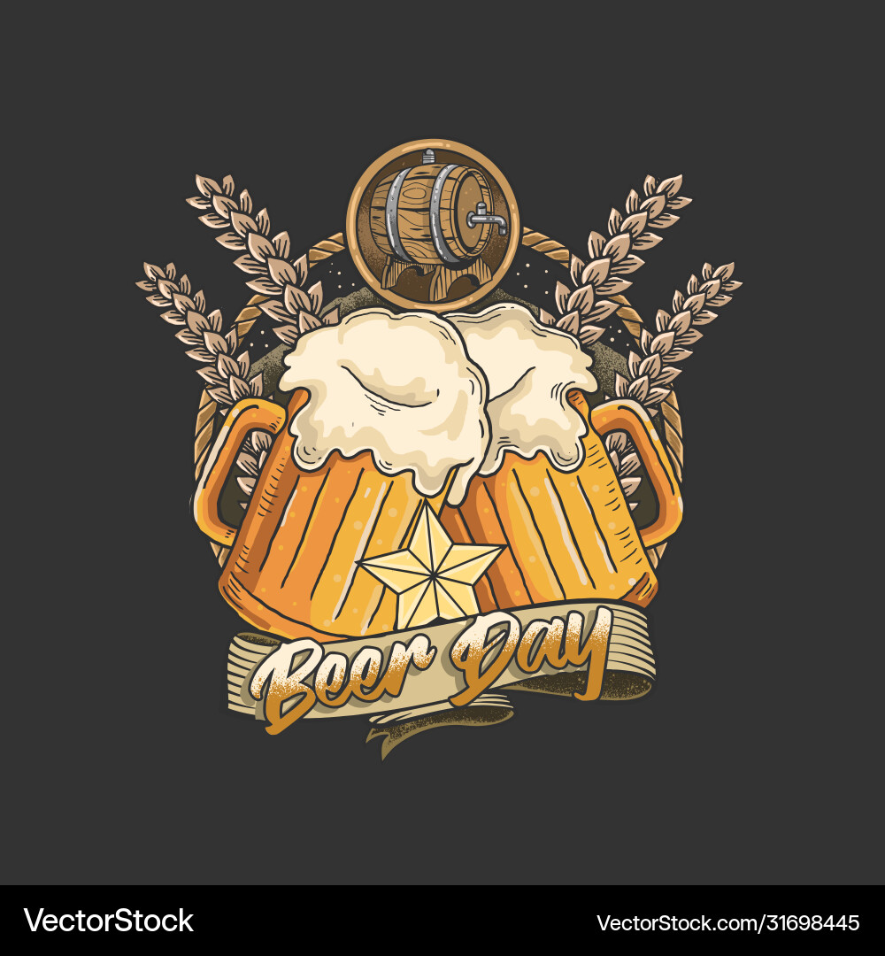 Celebrating drinking beer with friends vector image