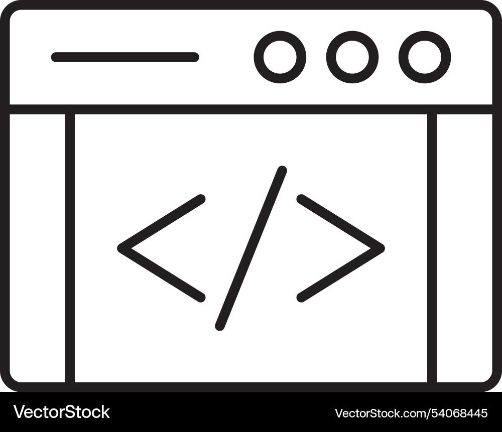 Coding line icon design vector image