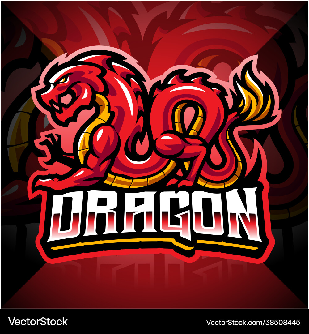 Dragon Esports Mascot Logo Vector Image