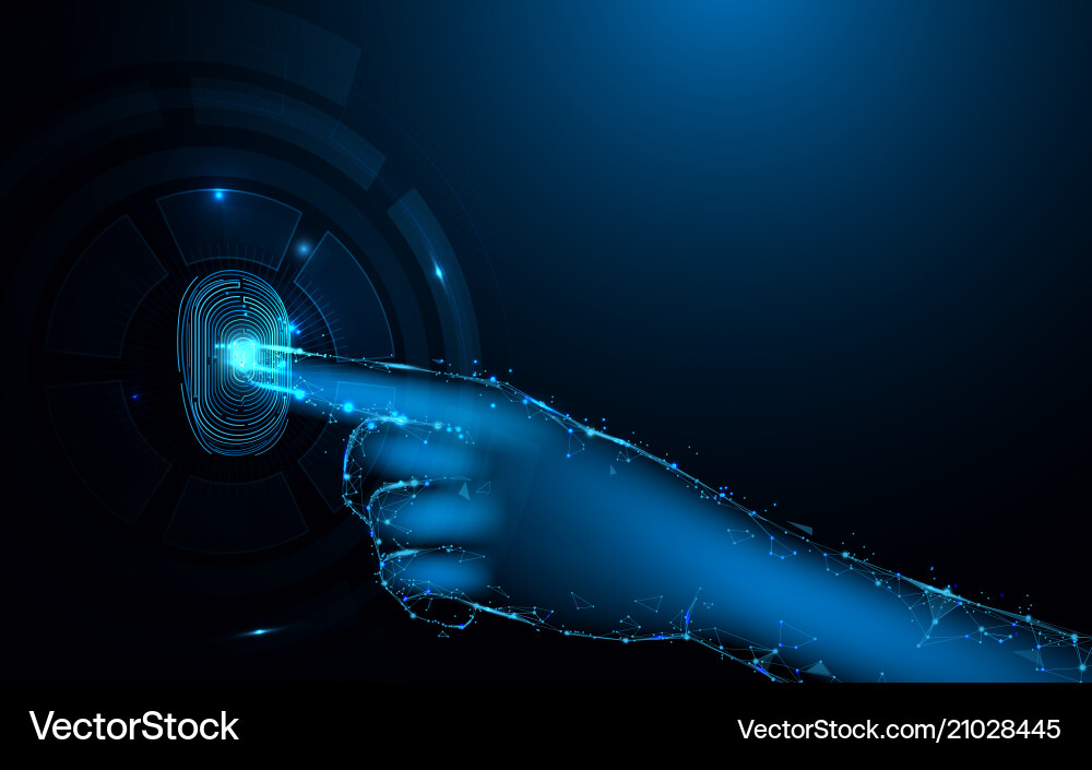 Fingerprint scan and hand with digital conceptual Fingerprint scan and hand with digital conceptual vector image