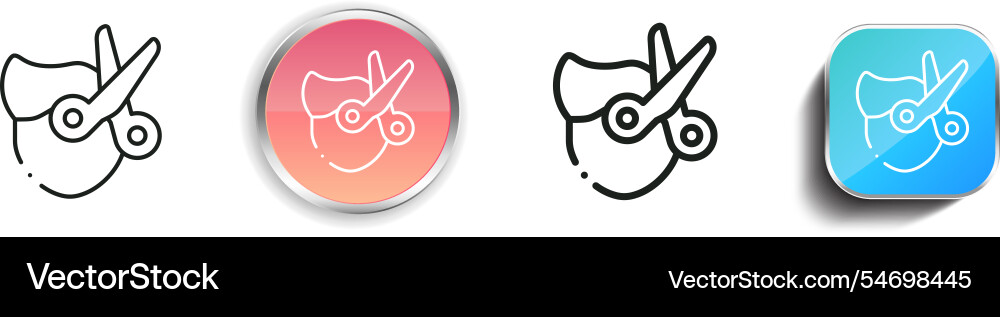 Haircut icon thin linear regular and button style vector image