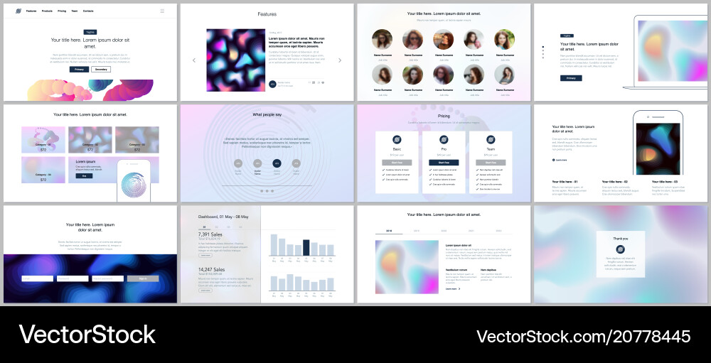 Minimal Website Presentation Templates Vector Image