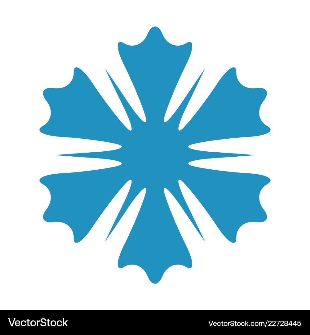 Simple isolated snowflake vector image