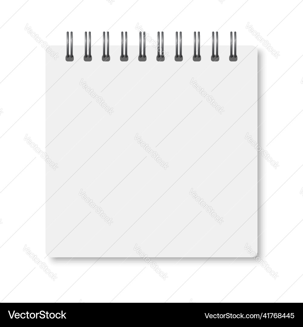 White realistic a6 notebook opened with soft Vector Image